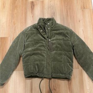 Green puffer jacket